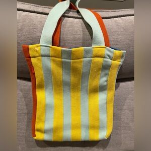 Verloop Super Striped Knit Tote Bag. Approximately 13”X14”. 100% Acrylic